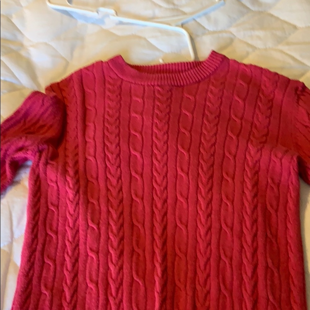 Pink cable knit sweater
